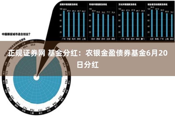 正规证券网 基金分红：农银金盈债券基金6月20日分红