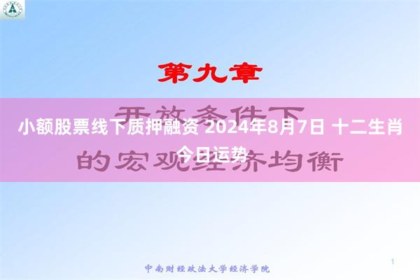 小额股票线下质押融资 2024年8月7日 十二生肖 今日运势