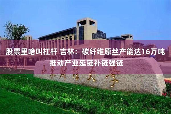 股票里啥叫杠杆 吉林：碳纤维原丝产能达16万吨 推动产业延链补链强链